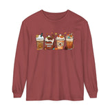 Autumn Vibes Pumpkin Spice Latte Lovers Long Sleeve T-Shirt - Cozy Fall Coffee Art Tee