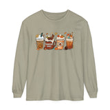 Autumn Vibes Pumpkin Spice Latte Lovers Long Sleeve T-Shirt - Cozy Fall Coffee Art Tee