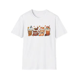 Autumn Vibes Pumpkin Spice Latte Lovers T-Shirt - Cozy Fall Coffee Art Tee