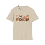 Autumn Vibes Pumpkin Spice Latte Lovers T-Shirt - Cozy Fall Coffee Art Tee