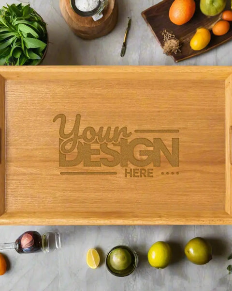 Personalized Bamboo Serving Tray With Custom Engraving For Gifts