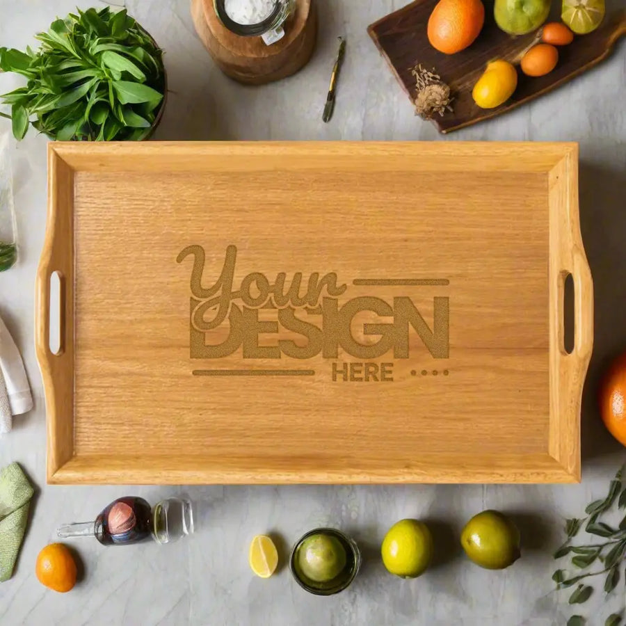 Personalized Bamboo Serving Tray with Custom Engraving, Perfect for Weddings, Anniversaries, Housewarming Gifts, Entertaining, Kitchen Decor Merch Crafters