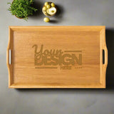 Personalized Bamboo Serving Tray with Custom Engraving, Perfect for Weddings, Anniversaries, Housewarming Gifts, Entertaining, Kitchen Decor Merch Crafters