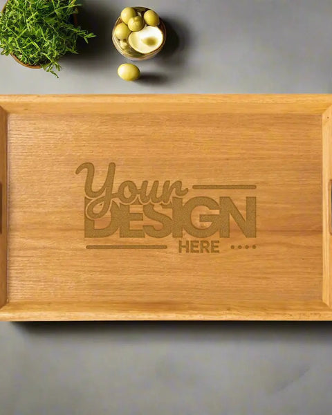 Personalized Bamboo Serving Tray With Custom Engraving For Gifts