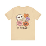 Be My Boo Halloween Shirt - Cute Spooky Hearts and Pumpkin Graphic Tee