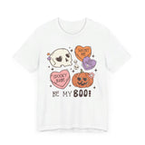 Be My Boo Halloween Shirt - Cute Spooky Hearts and Pumpkin Graphic Tee