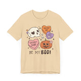 Be My Boo Halloween Shirt - Cute Spooky Hearts and Pumpkin Graphic Tee