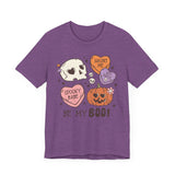 Be My Boo Halloween Shirt - Cute Spooky Hearts and Pumpkin Graphic Tee