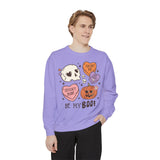 Be My Boo Halloween Sweatshirt - Cute Spooky Hearts and Pumpkin Graphic Sweater