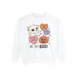 Be My Boo Halloween Sweatshirt - Cute Spooky Hearts and Pumpkin Graphic Sweater