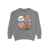 Be My Boo Halloween Sweatshirt - Cute Spooky Hearts and Pumpkin Graphic Sweater