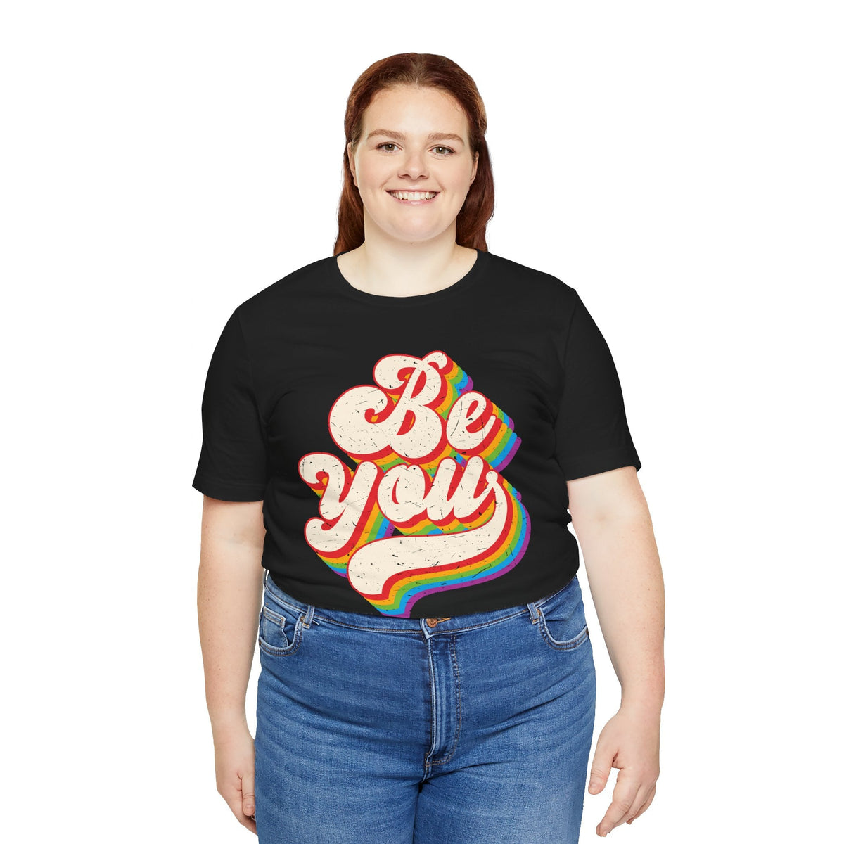 "Be You" LGBTQ Pride T-Shirt - Celebrate Gay Pride Month - Vibrant Black Short Sleeve