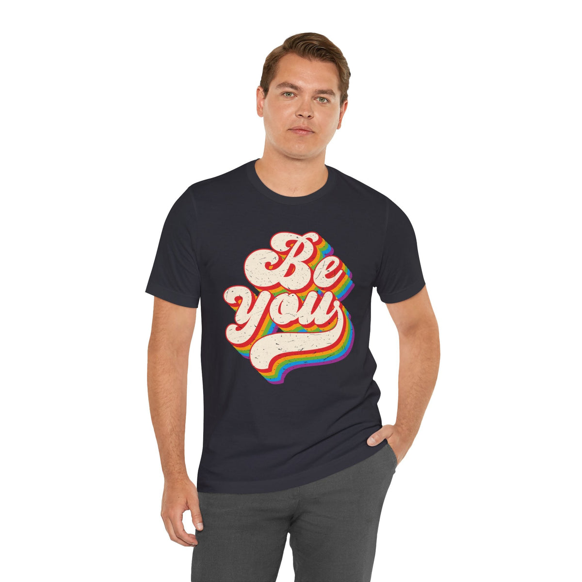 "Be You" LGBTQ Pride T-Shirt - Celebrate Gay Pride Month - Vibrant Black Short Sleeve