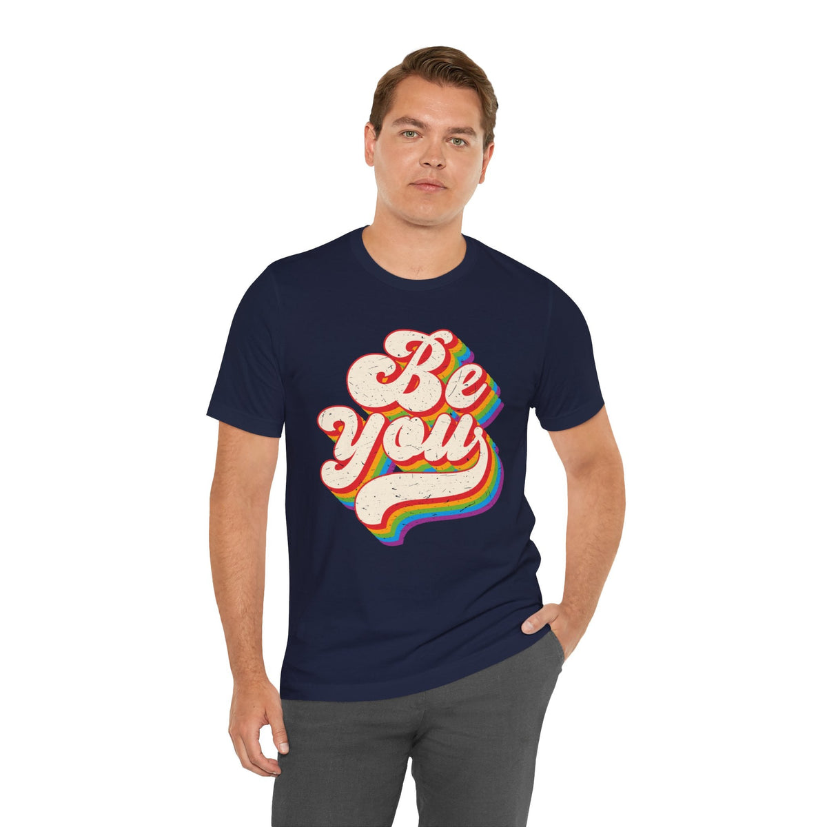 "Be You" LGBTQ Pride T-Shirt - Celebrate Gay Pride Month - Vibrant Black Short Sleeve