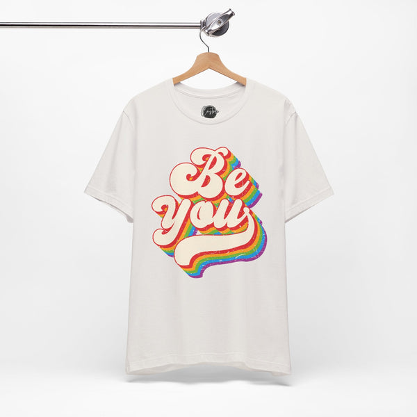 "Be You" LGBTQ Pride T-Shirt - Celebrate Gay Pride Month - Vibrant Black Short Sleeve