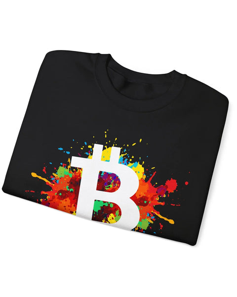 Bitcoin Art Crypto Crewneck Sweatshirt For Enthusiasts Traders And Meme Lovers