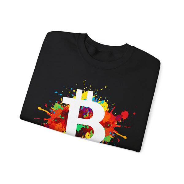 Bitcoin Art Crypto Crewneck Sweatshirt – Cryptocurrency Shirt for Enthusiasts, Traders, and Meme Lovers