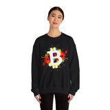 Bitcoin Art Crypto Crewneck Sweatshirt – Cryptocurrency Shirt for Enthusiasts, Traders, and Meme Lovers