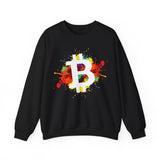 Bitcoin Art Crypto Crewneck Sweatshirt – Cryptocurrency Shirt for Enthusiasts, Traders, and Meme Lovers