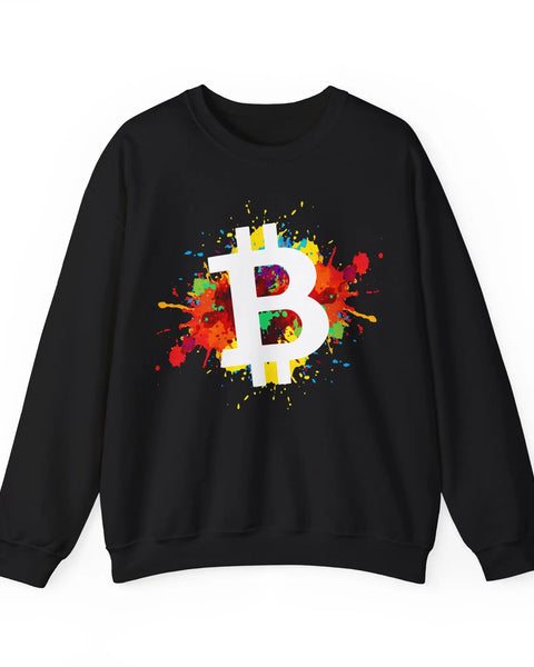 Bitcoin Art Crypto Crewneck Sweatshirt For Enthusiasts Traders And Meme Lovers