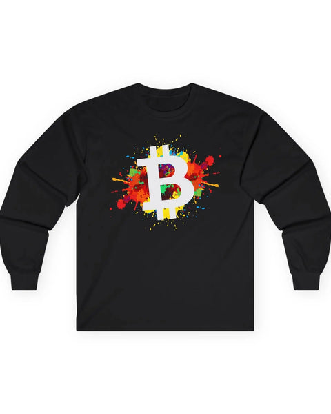 Bitcoin Art Crypto Long Sleeve Shirt For Enthusiasts Traders And Meme Lovers