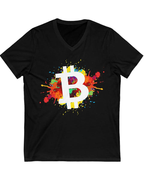 Bitcoin Art Crypto V Neck Cryptocurrency Shirt For Enthusiasts Traders Meme Lovers