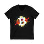 Bitcoin Art Crypto V-Neck – Cryptocurrency Shirt for Enthusiasts, Traders, and Meme Lovers