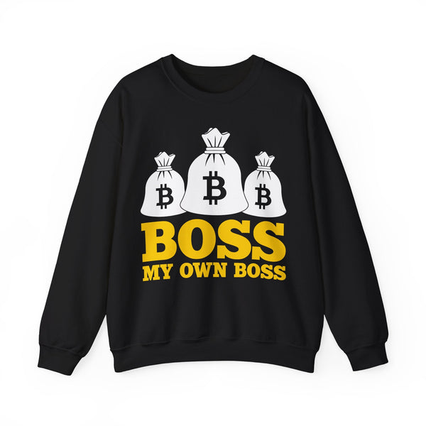 Bitcoin Boss Crypto Crewneck Sweatshirt – Cryptocurrency Shirt for Enthusiasts, Traders, and Meme Lovers