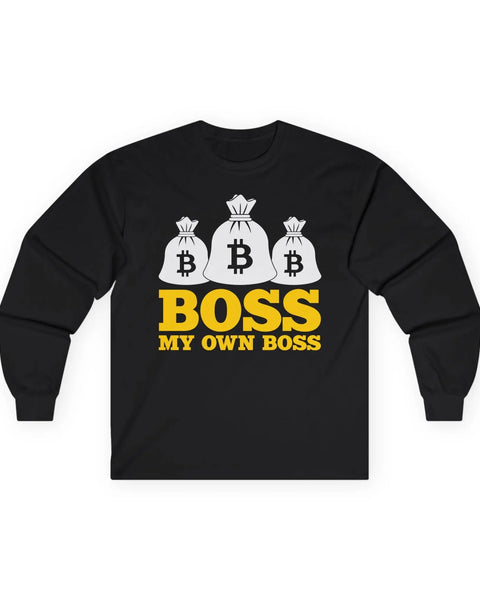 Bitcoin Boss Crypto Long Sleeve Shirt For Enthusiasts Traders And Meme Lovers