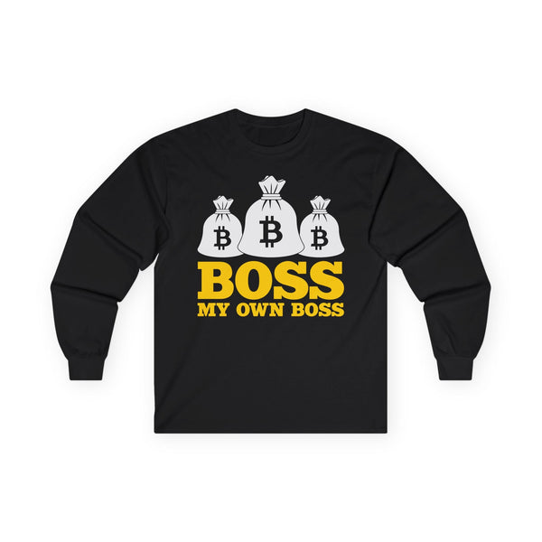 Bitcoin Boss Crypto Long Sleeve – Cryptocurrency Shirt for Enthusiasts, Traders, and Meme Lovers