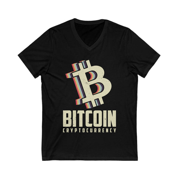 Bitcoin Cryptocurrency Crypto V-Neck – Cryptocurrency Shirt for Enthusiasts, Traders, and Meme Lovers