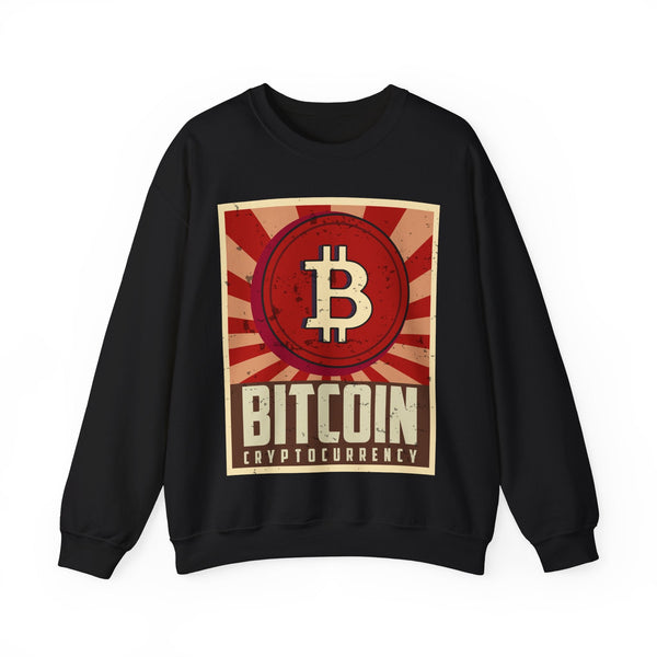 Bitcoin Cryptocurrency Poster Crypto Crewneck Sweatshirt – Cryptocurrency Shirt for Enthusiasts, Traders, and Meme Lovers