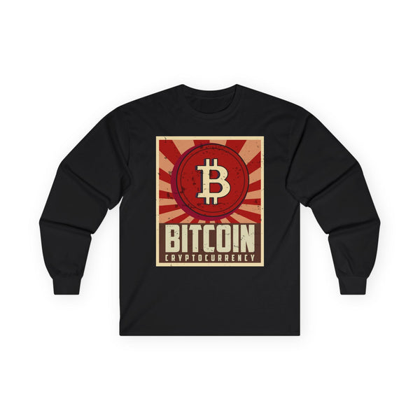 Bitcoin Cryptocurrency Poster Crypto Long Sleeve – Cryptocurrency Shirt for Enthusiasts, Traders, and Meme Lovers