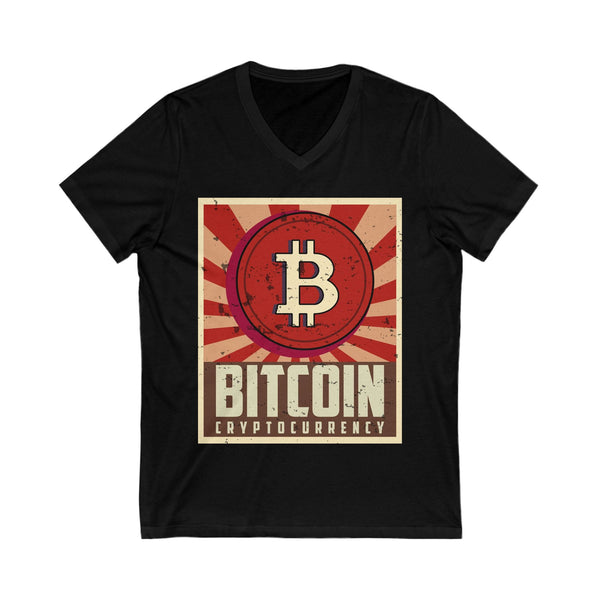 Bitcoin Cryptocurrency Poster Crypto V-Neck – Cryptocurrency Shirt for Enthusiasts, Traders, and Meme Lovers