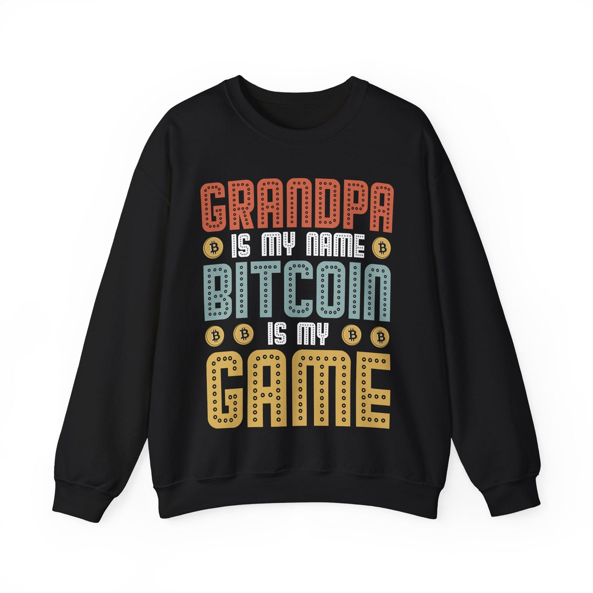 Bitcoin Grandpa Crypto Crewneck Sweatshirt – Cryptocurrency Shirt for Enthusiasts, Traders, and Meme Lovers