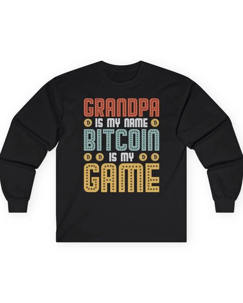 Bitcoin Grandpa Crypto Long Sleeve Shirt for Enthusiasts and Traders