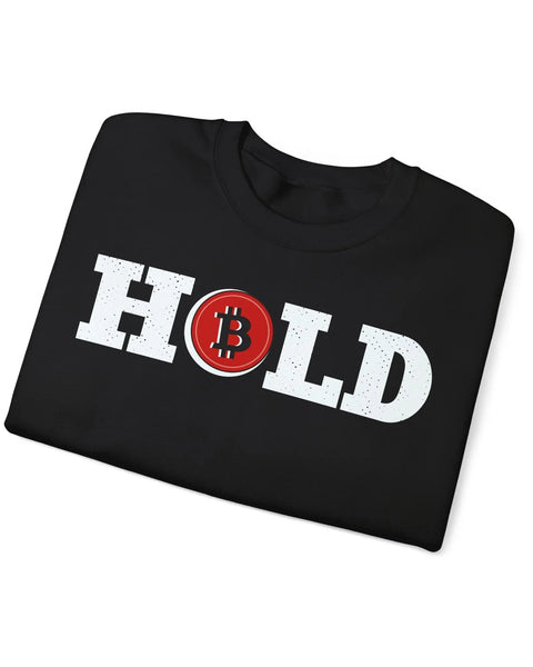 Bitcoin Hold Crypto Crewneck Sweatshirt for Crypto Enthusiasts and Meme Lovers