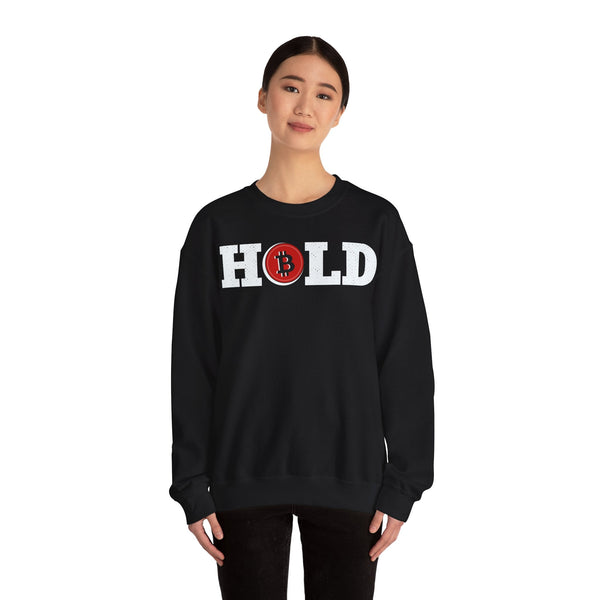 Bitcoin Hold Crypto Crewneck Sweatshirt – Cryptocurrency Shirt for Enthusiasts, Traders, and Meme Lovers