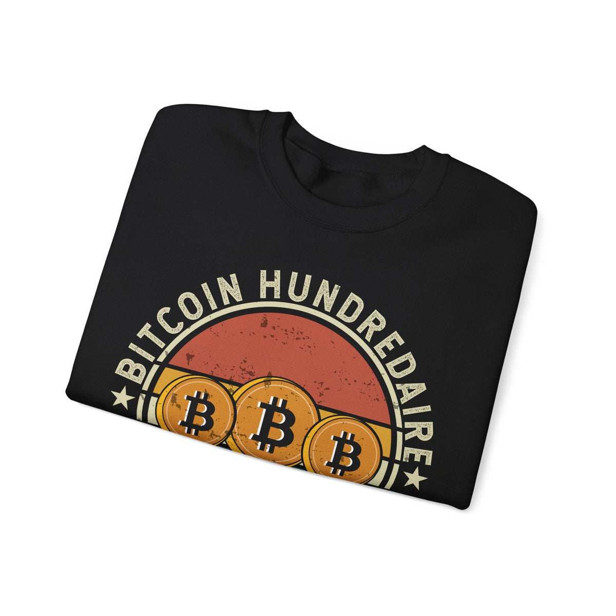 Bitcoin Hundredaire Logo Crypto Crewneck Sweatshirt – Cryptocurrency Shirt for Enthusiasts, Traders, and Meme Lovers