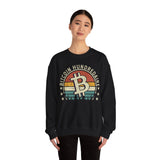 Bitcoin Hundredaire Logo Crypto Crewneck Sweatshirt – Cryptocurrency Shirt for Enthusiasts, Traders, and Meme Lovers