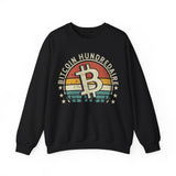 Bitcoin Hundredaire Logo Crypto Crewneck Sweatshirt – Cryptocurrency Shirt for Enthusiasts, Traders, and Meme Lovers