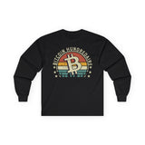 Bitcoin Hundredaire Logo Crypto Long Sleeve – Cryptocurrency Shirt for Enthusiasts, Traders, and Meme Lovers