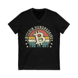 Bitcoin Hundredaire Logo Crypto V-Neck – Cryptocurrency Shirt for Enthusiasts, Traders, and Meme Lovers