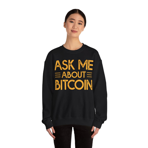 Bitcoin Inquiry Crypto Crewneck Sweatshirt – Cryptocurrency Shirt for Enthusiasts, Traders, and Meme Lovers