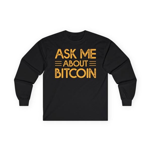 Bitcoin Inquiry Crypto Long Sleeve – Cryptocurrency Shirt for Enthusiasts, Traders, and Meme Lovers