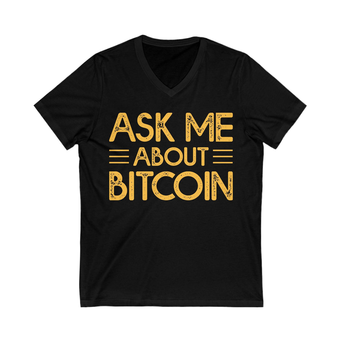 Bitcoin Inquiry Crypto V-Neck – Cryptocurrency Shirt for Enthusiasts, Traders, and Meme Lovers