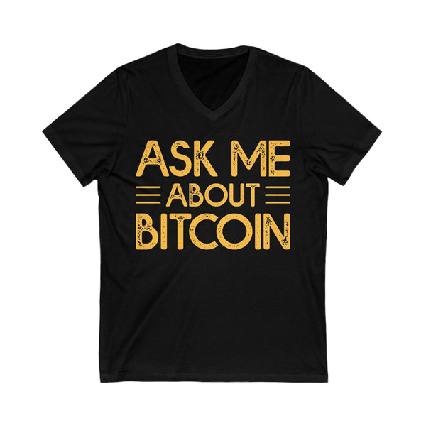 Bitcoin Inquiry Crypto V-Neck – Cryptocurrency Shirt for Enthusiasts, Traders, and Meme Lovers