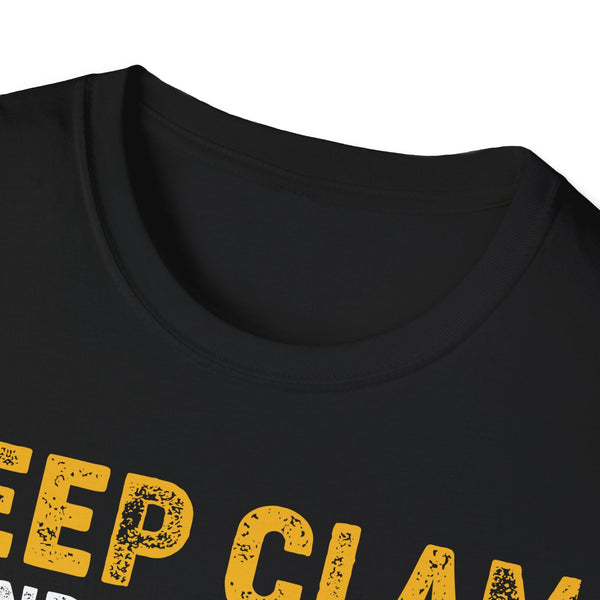 Bitcoin Keep Calm Poster Crypto T-Shirt – Cryptocurrency Shirt for Enthusiasts, Traders, and Meme Lovers