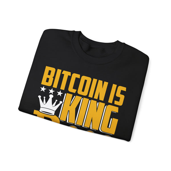 Bitcoin King Crypto Crewneck Sweatshirt – Cryptocurrency Shirt for Enthusiasts, Traders, and Meme Lovers