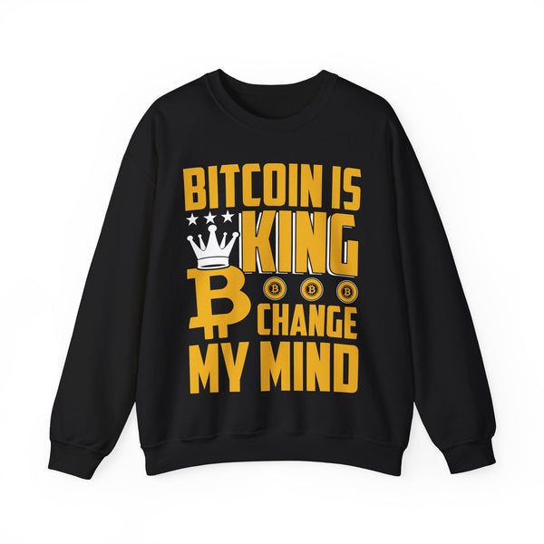 Bitcoin King Crypto Crewneck Sweatshirt – Cryptocurrency Shirt for Enthusiasts, Traders, and Meme Lovers